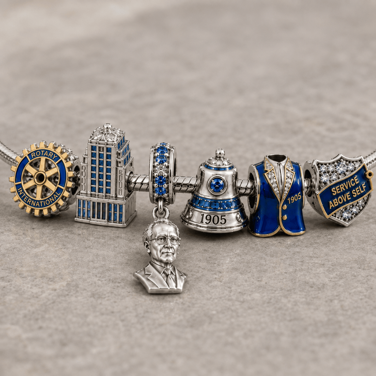 ROTI Silver Charm Bracelet Set NTVA
