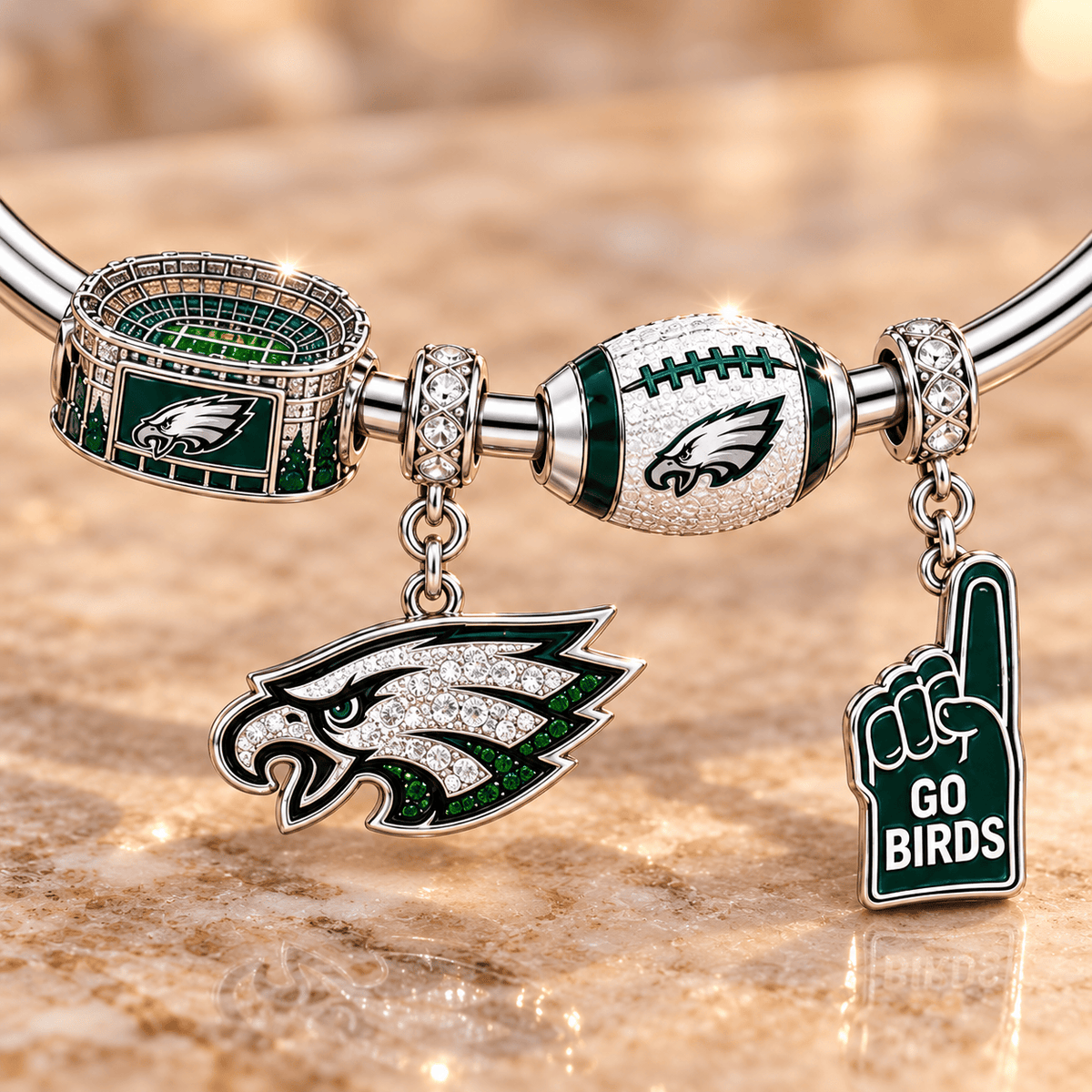 PLDE Silver Charm Bracelet Set TMH
