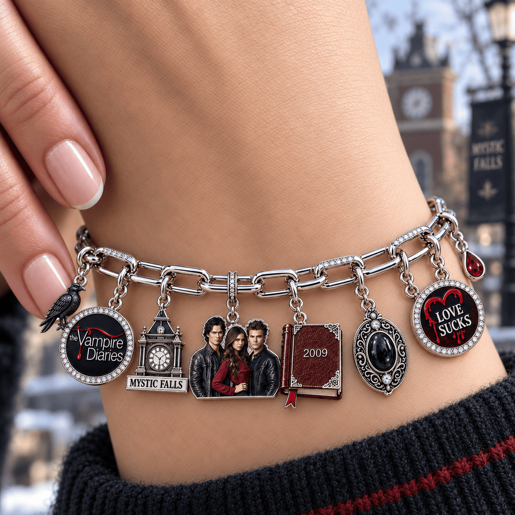 TVD Silver Charm Bracelet Set NTVA