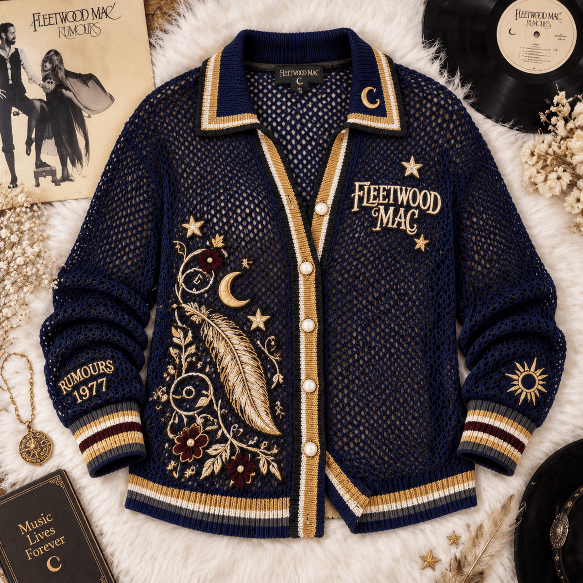 FLM Women’s Open-Knit Cardigan DNBN