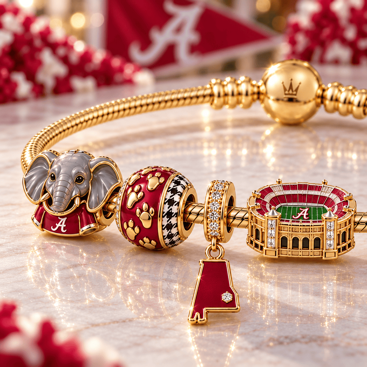ACT Gold Charm Bracelet Set NHVH